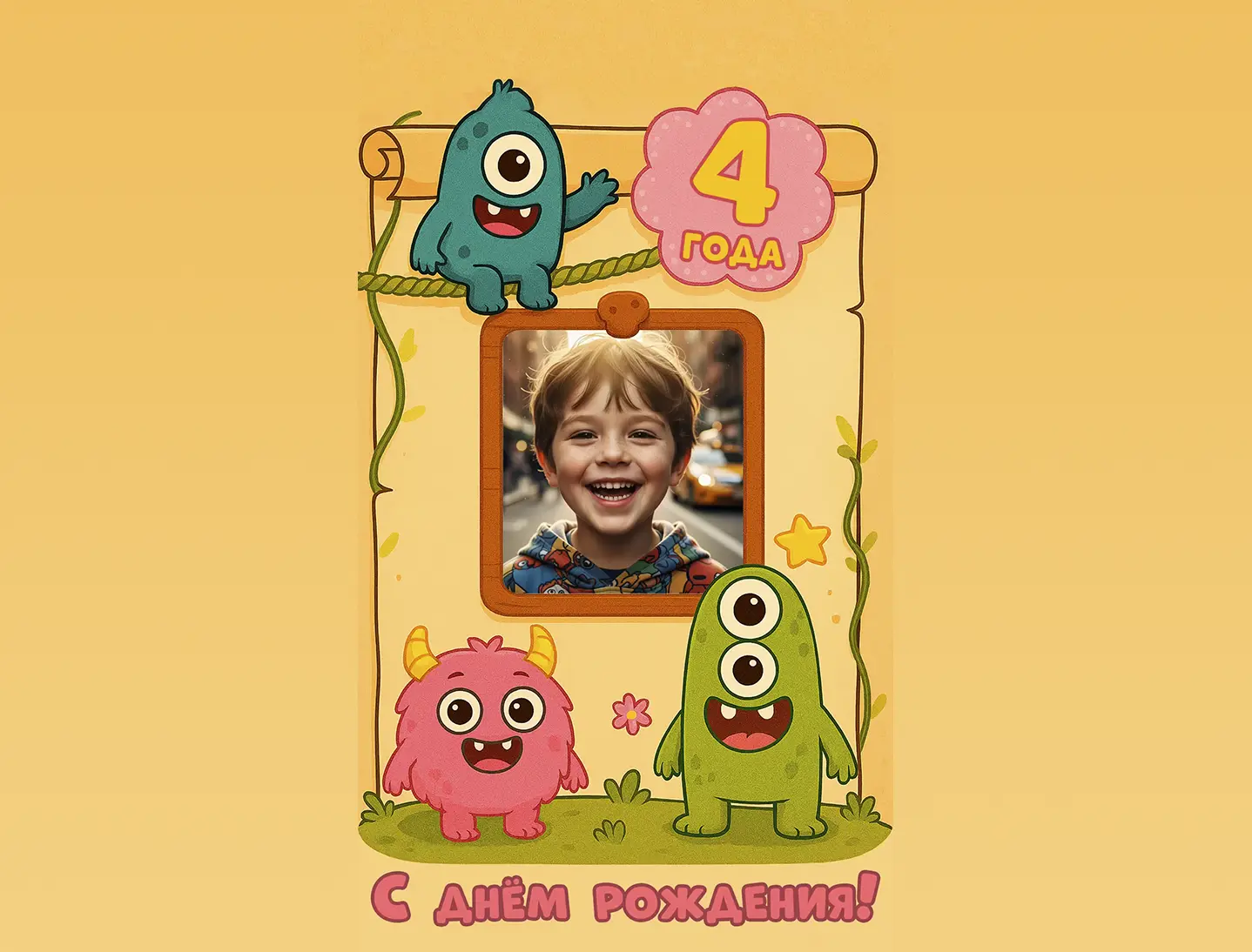 Поздравление с днём рождения мальчику 4 года от монстриков