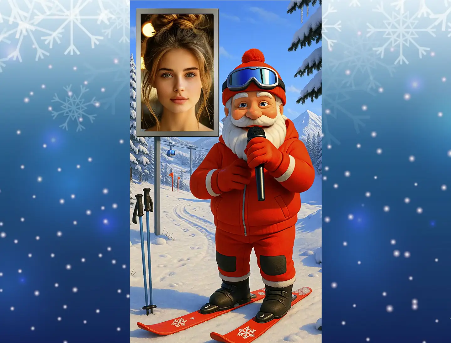 Прикольное поздравление с новым годом женщине горнолыжнице