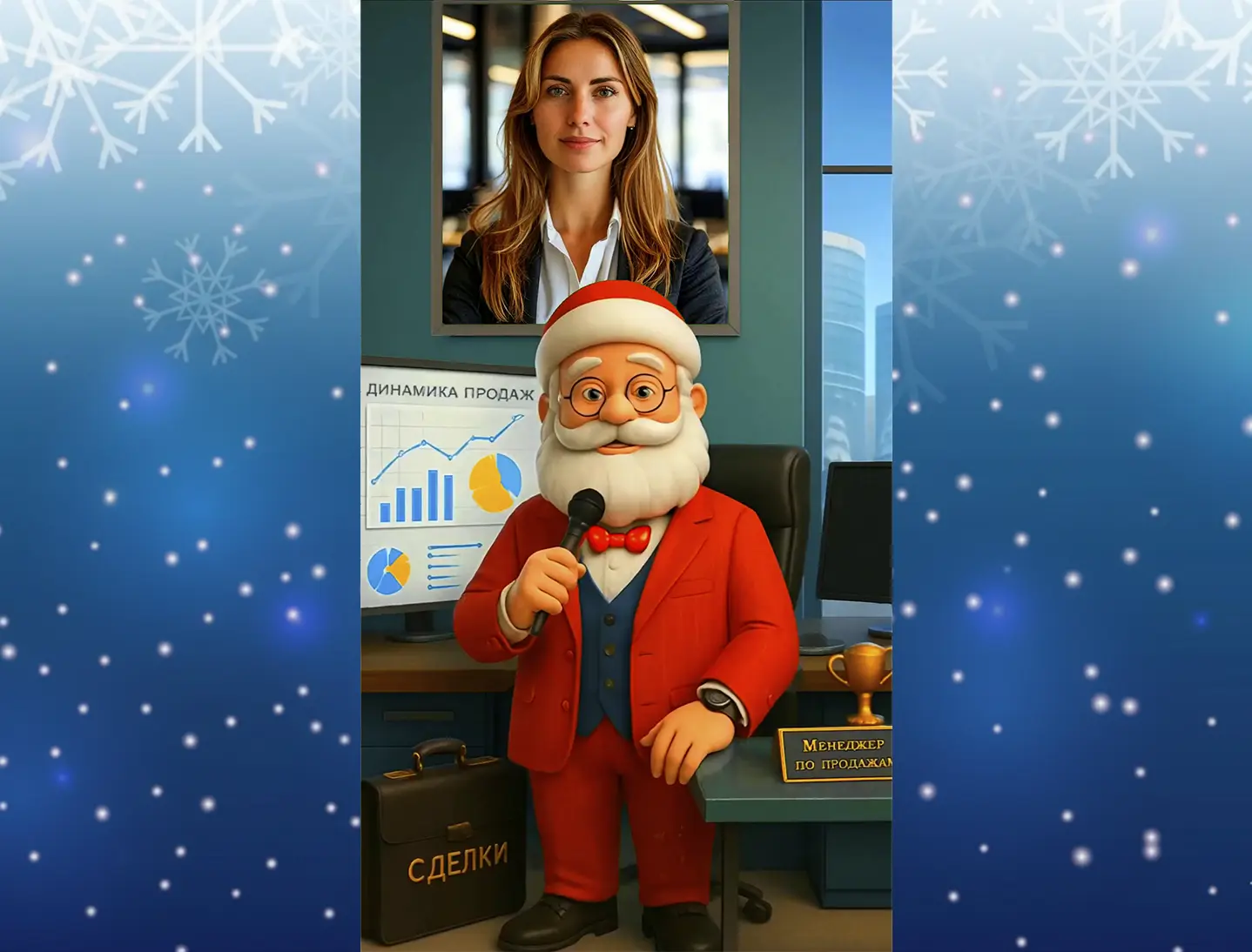 Видео поздравление с новым годом коллеге женщине продажнице